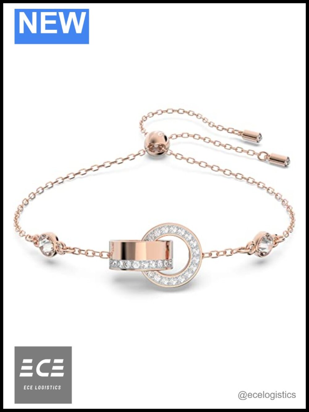 Swarovski Hollow Collection Bracelet White Crystal Pavé Rose Gold-Tone